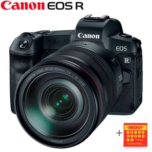Canon R camera Mirrorles com lente RF 24-105 kit bokeh