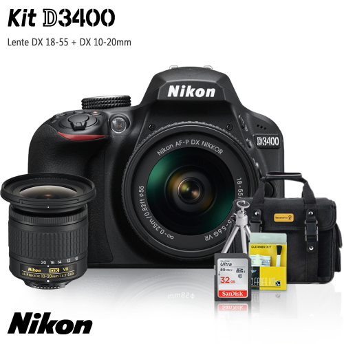 Kit Câmera DSLR Nikon D3400