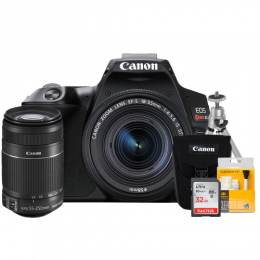 Canon SL3 Kit Premium EF-S 18-55 e EF 55-250mm Bolsa Canon  Cartão 32GB   Kit Bokeh