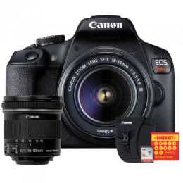 Canon T7 Kit Premium EFS 18-55 e EFS 10-18   Bolsa Canon   Cartão 16GB   Kit Bokeh