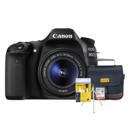 Canon 80D Kit 18-55mm + Bolsa + Cartão 32GB + Mini Tripé + Kit Limpeza