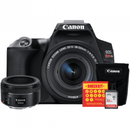 Canon SL3 Kit Premium EF-S 18-55 e EF 50 f/1.8   Bolsa Canon   Cartão 32GB   Kit Bokeh