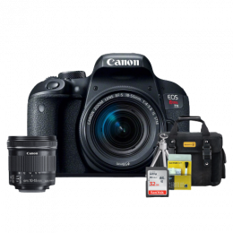 Canon T7i (800D) Kit Premium 18-55mm / 10-18mm   Bolsa   Cartão 32GB   Mini Tripé   Kit Limpeza